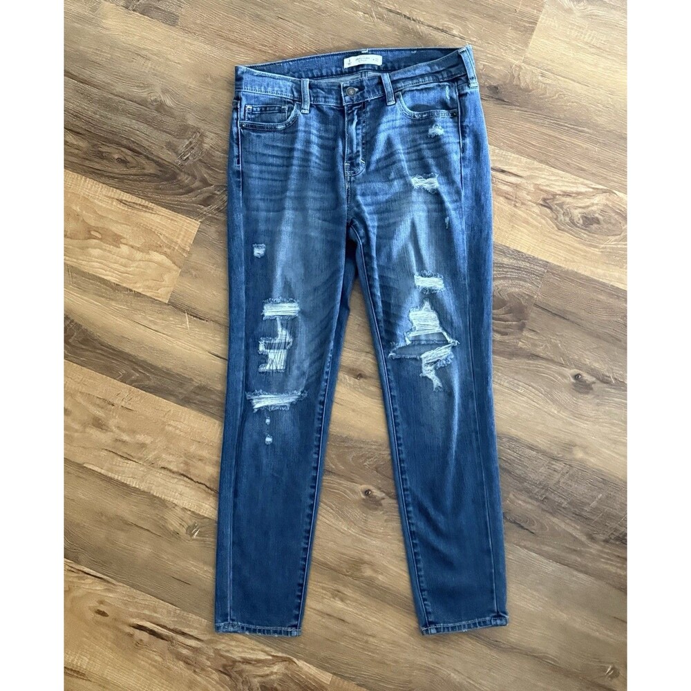 Abercrombie‎ & Fitch Distressed Skinny Straight Low Rise Y2K Grunge Jeans 4/27